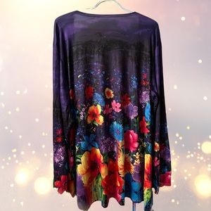 NWT Light colorful cascading front cardigan